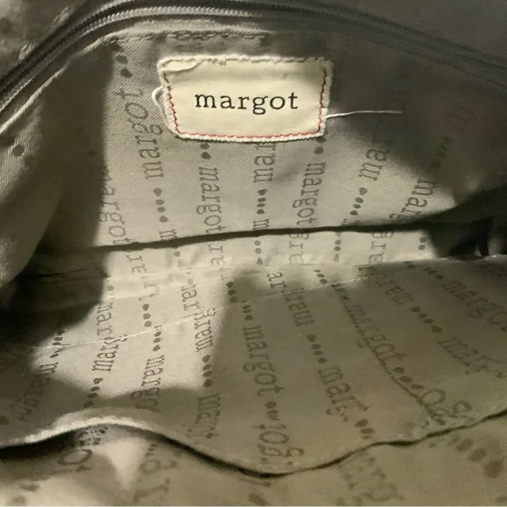 Margot Crossbody Double-zip Medium Sized Black Leather Handbag Purse